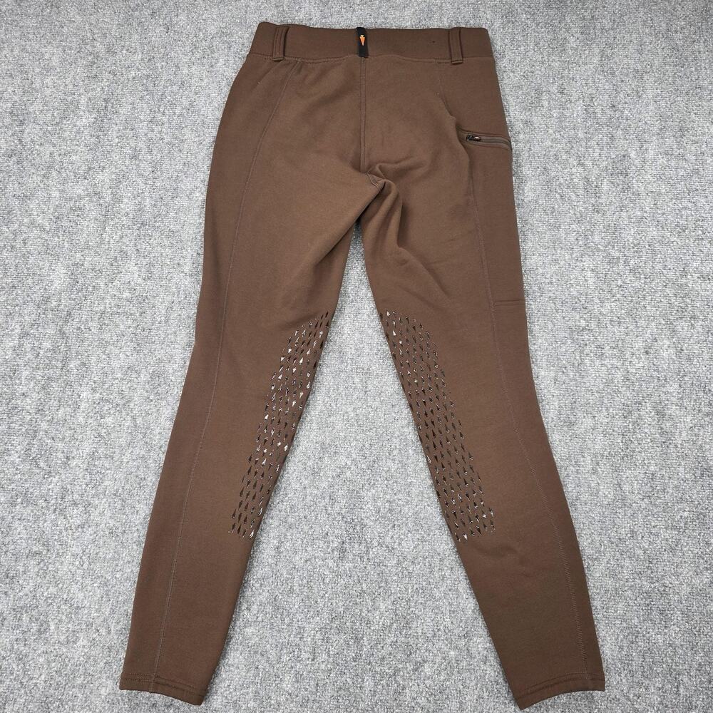 Kerrits Pants Womens Large Brown Fleece Riding Leggings Knee Grip Zip Pocket - Picture 4 of 16